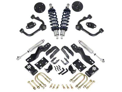 Ridetech StreetGrip Performance Lowering System with HQ Series Shocks; 1 to 3-Inch Front / 4-Inch Rear (19-23 4WD Silverado 1500, Excluding Trail Boss & ZR2)
