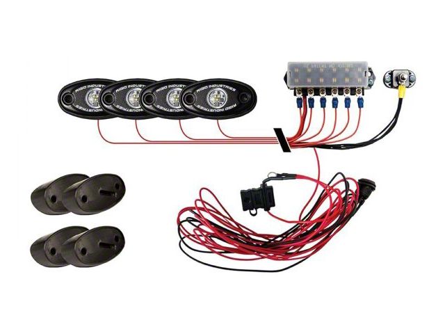 Rigid Industries Rock Light Kit; Cool White; 4-Pieces (Universal; Some Adaptation May Be Required)