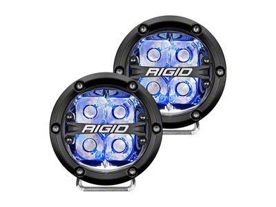 Rigid Industries 4-Inch 360-Series LED Off-Road Lights with Blue Backlight; Spot Beam (Universal; Some Adaptation May Be Required)