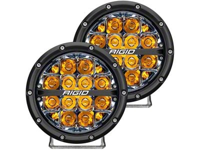 Rigid Industries 6-Inch 360-Series LED Off-Road Lights with Amber Backlight; Spot Beam (Universal; Some Adaptation May Be Required)