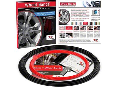 RimPro-Tec 13 to 22-Inch Wheel Bands Kit with Black Insert; Black (Universal; Some Adaptation May Be Required)
