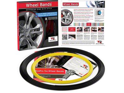 RimPro-Tec 13 to 22-Inch Wheel Bands Kit with Yellow Insert; Black (Universal; Some Adaptation May Be Required)