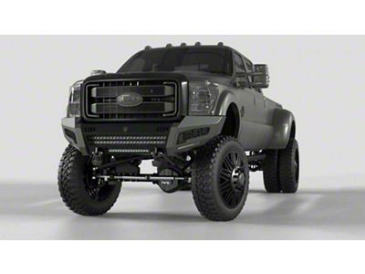 Road Armor iDentity Hyve Mesh Front Bumper with Shackle Center Section, WIDE End Pods, X3 Cube Light Pods and Accent Lights; Raw Steel (11-16 F-350 Super Duty)