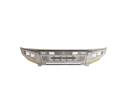 Road Armor iDentity Hyve Mesh Front Bumper with Smooth Center Section, Standard End Pods, X2 Cube Light Pods and Accent Lights; Raw Steel (17-22 F-350 Super Duty)