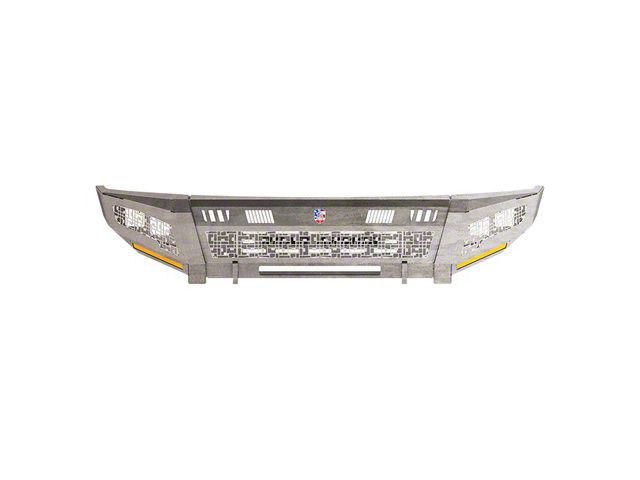 Road Armor iDentity iD Mesh Front Bumper with Shackle Center Section, Standard End Pods, X2 Cube Light Pods and Accent Lights; Raw Steel (11-16 F-350 Super Duty)