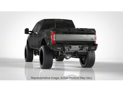 Road Armor iDentity iD Mesh Rear Bumper with Shackle End Pods and Accent Lights; Raw Steel (11-16 F-350 Super Duty)