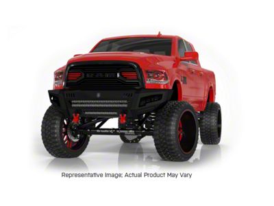 Road Armor iDentity Beauty Ring Front Bumper with WIDE End Pods and Triple Cube Light Pods; Raw Steel (19-24 RAM 2500)