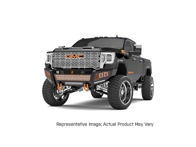 Road Armor iDentity Hyve Mesh Front Bumper with Shackles, Double Cube Light Pods; Raw Steel (19-24 RAM 2500)