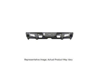 Road Armor iDentity Hyve Mesh Rear Bumper with Shackle End Pods and Accent Lights; Raw Steel (19-24 RAM 2500)