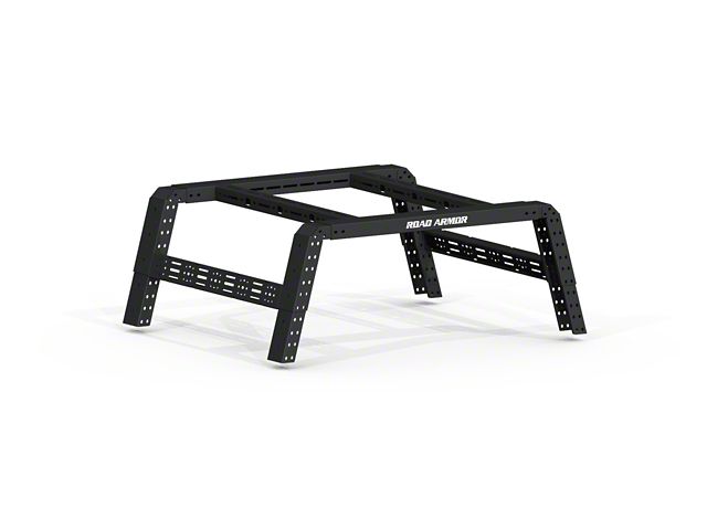 Road Armor TRECK Adjustable Bed Rack System; Textured Black (10-24 RAM 2500 w/ 6.4-Foot Box)