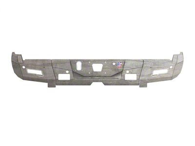 Road Armor iDentity Beauty Ring Rear Bumper with Non-Shackle End Pods and Accent Lights; Raw Steel (10-18 RAM 3500)