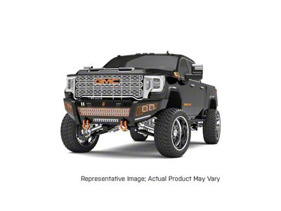 Road Armor iDentity Hyve Mesh Front Bumper with Shackles, Double Cube Light Pods; Raw Steel (19-24 RAM 3500)