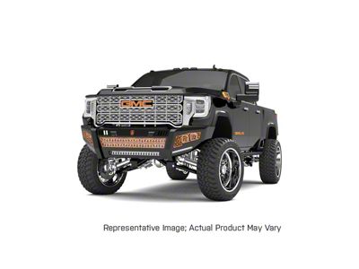 Road Armor iDentity iD Mesh Front Bumper with Double Cube Light Pods; Raw Steel (19-24 RAM 3500)