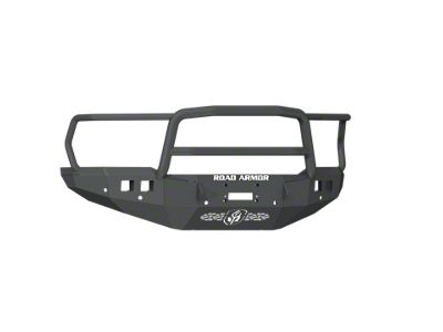 Road Armor Stealth Wide Fender Flare Winch Front Bumper with Lonestar Guard; Textured Black (19-24 RAM 3500)