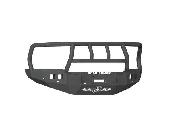 Road Armor Stealth Wide Fender Flare Winch Front Bumper with Titan II Guard; Textured Black (19-24 RAM 3500)