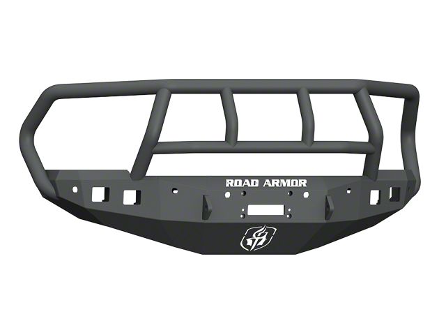 Road Armor Stealth Winch Front Bumper with Titan II Guard; Pre-Drilled for Front Parking Sensors; Textured Black (16-18 RAM 3500)