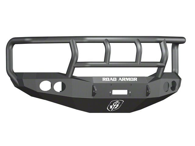 Road Armor Stealth Winch Front Bumper with Titan II Guard; Textured Black (06-09 RAM 3500)