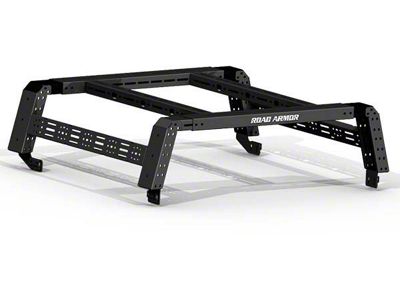 Road Armor TRECK Drill-less Rack Base Mounting Bracket Kit; Satin Black (07-25 Sierra 1500)