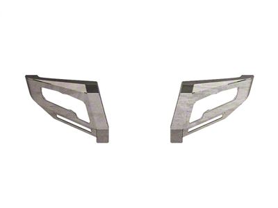 Road Armor iDentity Front Bumper WIDE End Pods; Raw Steel (15-19 Sierra 2500 HD)