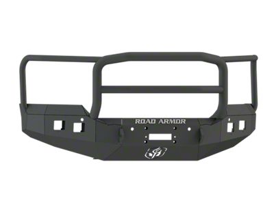 Road Armor Stealth Winch Front Bumper with Lonestar Guard; Textured Black (15-19 Sierra 2500 HD)