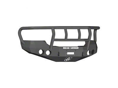 Road Armor Stealth Winch Front Bumper with Titan II Guard; Textured Black (07-10 Sierra 2500 HD)