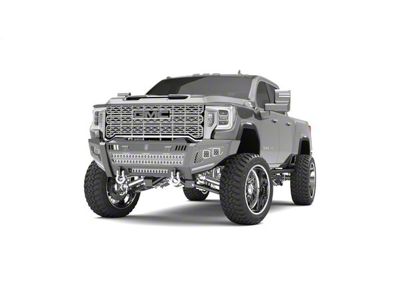 Road Armor iDentity Hyve Mesh Front Bumper with Shackles, Double Cube Light Pods; Raw Steel (20-23 Sierra 3500 HD)