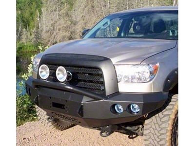 Road Armor iDentity Hyve Mesh Front Bumper with Smooth Center Section, WIDE End Pods, X3 Cube Light Pods and Accent Lights; Raw Steel (15-19 Sierra 3500 HD)