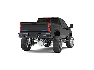 Road Armor iDentity Hyve Mesh Rear Bumper with Non-Shackle End Pods, Dual Pod and Single Row Light Bar Pods; Raw Steel (20-24 Sierra 3500 HD)