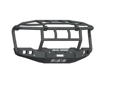 Road Armor Stealth Winch Front Bumper with Intimidator Guard; Textured Black (20-23 Sierra 3500 HD)