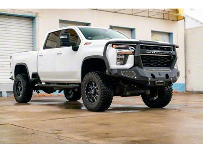 Road Armor Evolution Front Bumper with Reaper Guard; Satin Black (20-23 Silverado 2500 HD)