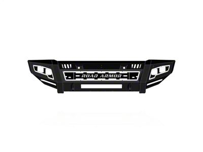Road Armor iDentity Beauty Ring Front Bumper with Shackle Center Section, Standard End Pods, X2 Cube Light Pods and Accent Lights; Textured Black (15-19 Silverado 2500 HD)