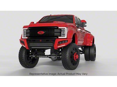 Road Armor iDentity iD Mesh Front Bumper with Shackles, WIDE End Pods and Triple Cube Light Pods; Raw Steel (20-23 Silverado 2500 HD)