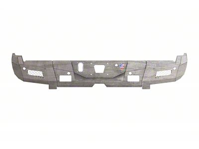 Road Armor iDentity Hyve Mesh Rear Bumper with Non-Shackle End Pods and Accent Lights; Raw Steel (15-19 Silverado 2500 HD)