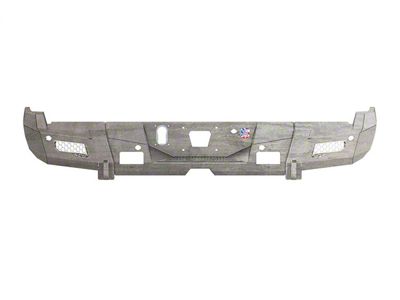 Road Armor iDentity Hyve Mesh Rear Bumper with Shackle End Pods and Accent Lights; Raw Steel (15-19 Silverado 2500 HD)