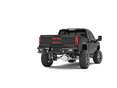 Road Armor iDentity Beauty Ring Rear Bumper with Non-Shackle End Pods, Dual Pod and Single Row Light Bar Pods; Raw Steel (20-24 Silverado 2500 HD)