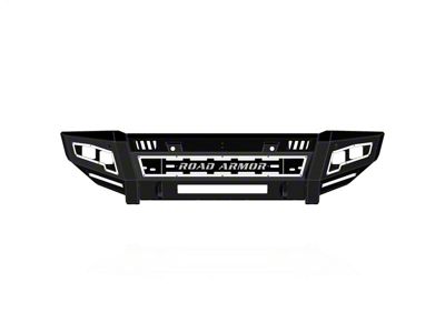 Road Armor iDentity Beauty Ring Front Bumper with Shackle Center Section, Standard End Pods, X2 Cube Light Pods and Accent Lights; Textured Black (15-19 Silverado 3500 HD)