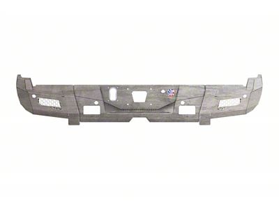 Road Armor iDentity Hyve Mesh Rear Bumper with Non-Shackle End Pods and Accent Lights; Raw Steel (15-19 Silverado 3500 HD)