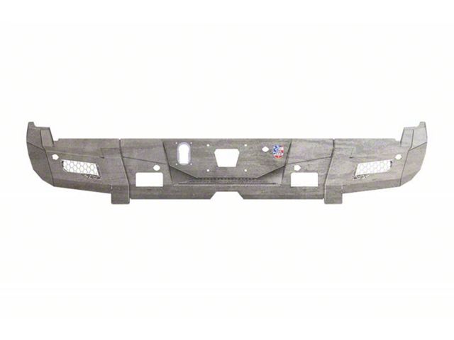 Road Armor iDentity Hyve Mesh Rear Bumper with Non-Shackle End Pods and Accent Lights; Raw Steel (15-19 Silverado 3500 HD)
