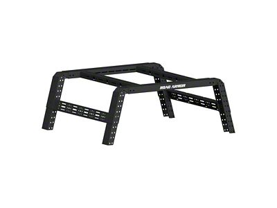 Road Armor TRECK Adjustable Bed Rack System; Textured Black (07-24 Silverado 3500 HD w/ 6.50-Foot & 6.90-Foot Standard Box)