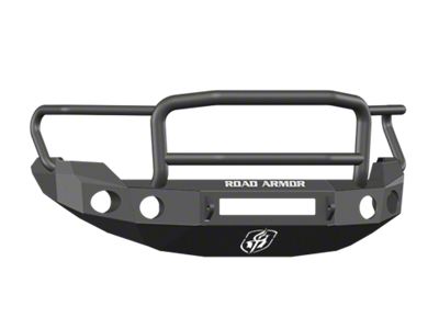 Road Armor Stealth Non-Winch Front Bumper with Lonestar Guard and Round Light Mounts; Satin Black (09-14 F-150, Excluding Raptor)