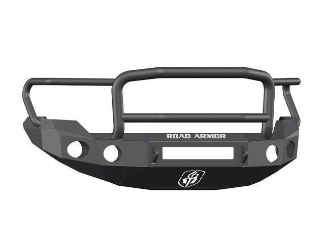 Road Armor Stealth Non-Winch Front Bumper with Lonestar Guard and Round Light Mounts; Satin Black (09-14 F-150, Excluding Raptor)