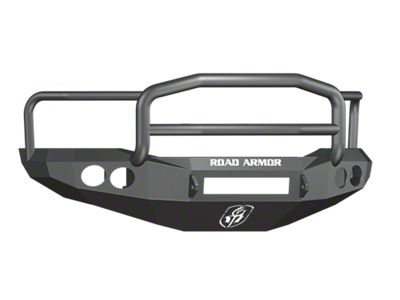 Road Armor Stealth Non-Winch Front Bumper with Lonestar Guard and Round Light Mounts; Satin Black (06-08 RAM 1500)