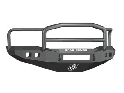 Road Armor Stealth Non-Winch Front Bumper with Lonestar Guard and Square Light Mounts; Satin Black (06-08 RAM 1500)