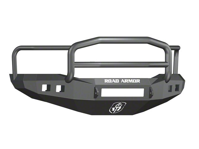 Road Armor Stealth Non-Winch Front Bumper with Lonestar Guard and Square Light Mounts; Satin Black (06-08 RAM 1500)