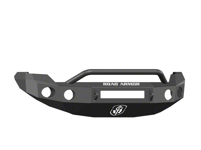 Road Armor Stealth Non-Winch Front Bumper with Pre-Runner Guard and Round Light Mounts; Satin Black (09-14 F-150, Excluding Raptor)