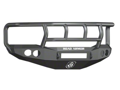 Road Armor Stealth Non-Winch Front Bumper with Titan II Guard and Round Light Mounts; Satin Black (06-08 RAM 1500)