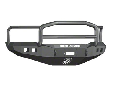 Road Armor Stealth Winch Front Bumper with Lonestar Guard and Square Light Mounts; Satin Black (06-08 RAM 1500)