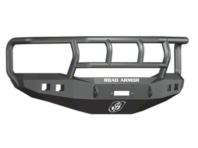 Road Armor Stealth Winch Front Bumper with Titan II Guard and Square Light Mounts; Satin Black (06-08 RAM 1500)