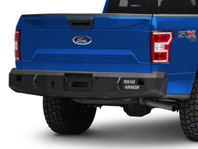 Road Armor Stealth Winch Rear Bumper; Satin Black (15-20 F-150, Excluding Raptor)