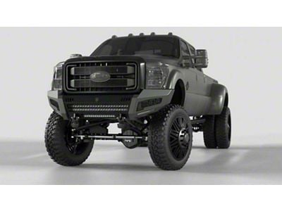 Road Armor iDentity Hyve Mesh Front Bumper with Shackle Center Section, WIDE End Pods, X3 Cube Light Pods and Accent Lights; Raw Steel (11-16 F-250 Super Duty)